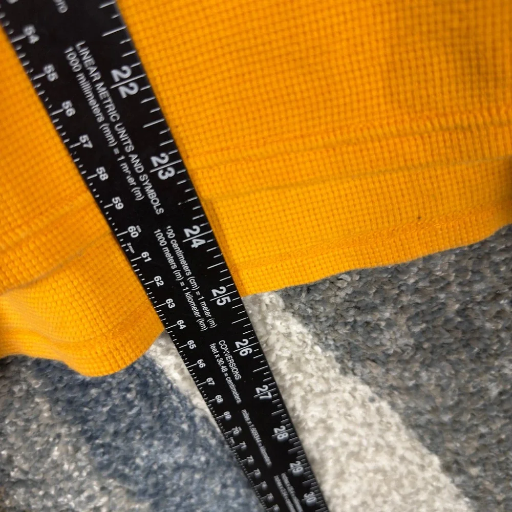 Polo‎ Ralph Lauren Thermal Shirt Mens M Yellow Excellent Waffle Knit Long Sleeve